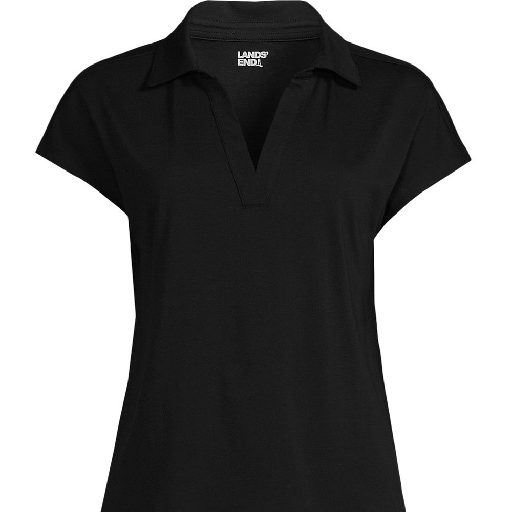 Lands' End Black Supima Cotton Polo